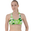 Green leaves Criss Cross Racerback Sports Bra View1