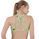 Green leaves Criss Cross Racerback Sports Bra View2