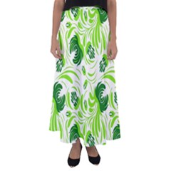 Green Leaves Flared Maxi Skirt by Eskimos