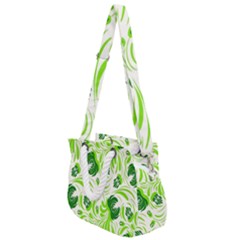 Green Leaves Rope Handles Shoulder Strap Bag by Eskimos