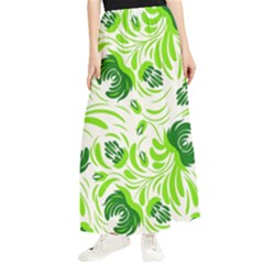 Green Leaves Maxi Chiffon Skirt