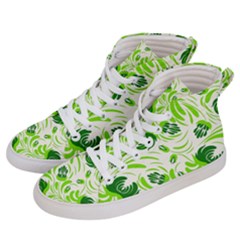 Green Leaves Men s Hi-top Skate Sneakers by Eskimos