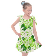 Green Leaves Kids  Tie Up Tunic Dress by Eskimos