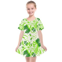 Green Leaves Kids  Smock Dress by Eskimos