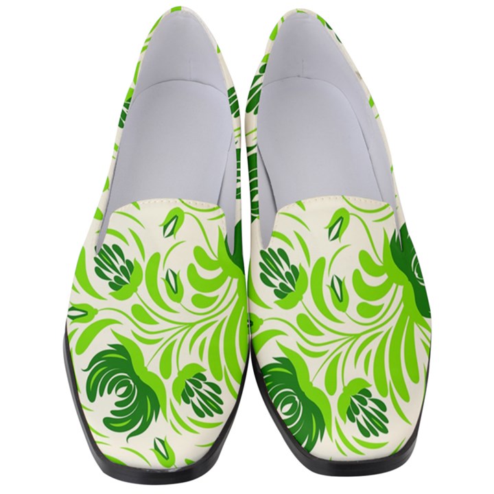 Green leaves Women s Classic Loafer Heels