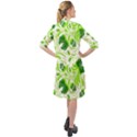 Green leaves Long Sleeve Mini Shirt Dress View2