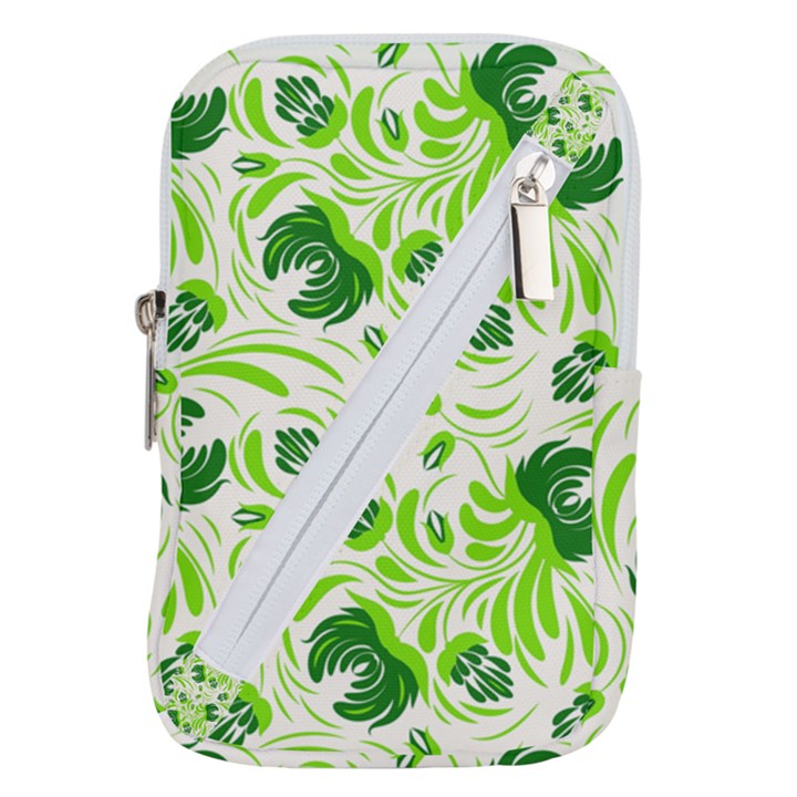 Green leaves Belt Pouch Bag (Large)