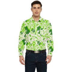 Green Leaves Men s Long Sleeve Pocket Shirt 