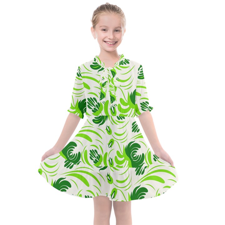 Green leaves Kids  All Frills Chiffon Dress