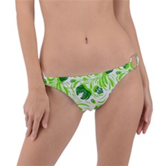 Green Leaves Ring Detail Bikini Bottom by Eskimos