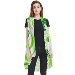 Green Leaves Sleeveless Chiffon Waistcoat Shirt