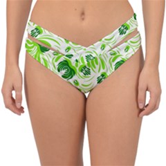 Green Leaves Double Strap Halter Bikini Bottom