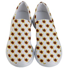 Pattern Flower On White Women s Lightweight Slip Ons by JustToWear