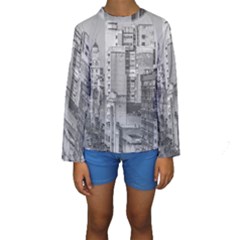 Aerial View Montevideo Uruguay Kids  Long Sleeve Swimwear