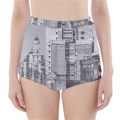 Aerial View Montevideo Uruguay High-waisted Bikini Bottoms by dflcprintsclothing