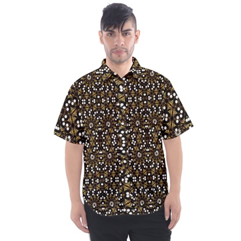 Modern Geometric Ornate Pattern Men s Short Sleeve Shirt by dflcprintsclothing