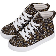 Modern Geometric Ornate Pattern Kids  Hi-top Skate Sneakers by dflcprintsclothing