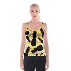 Ananas Chevrons Noir/jaune Spaghetti Strap Top by kcreatif