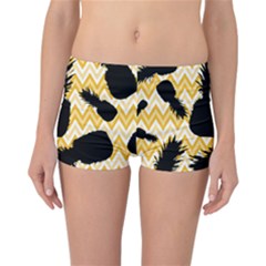 Ananas Chevrons Noir/jaune Reversible Boyleg Bikini Bottoms by kcreatif