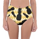 Ananas Chevrons Noir/Jaune Reversible High-Waist Bikini Bottoms View1