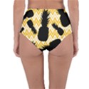 Ananas Chevrons Noir/Jaune Reversible High-Waist Bikini Bottoms View2