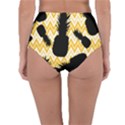 Ananas Chevrons Noir/Jaune Reversible High-Waist Bikini Bottoms View4