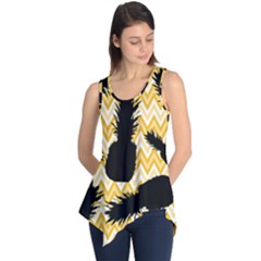 Ananas Chevrons Noir/jaune Sleeveless Tunic by kcreatif