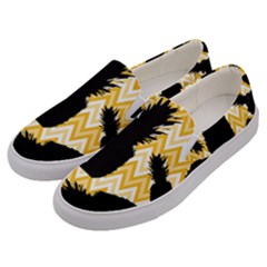 Ananas Chevrons Noir/jaune Men s Canvas Slip Ons