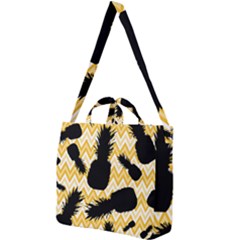 Ananas Chevrons Noir/jaune Square Shoulder Tote Bag by kcreatif