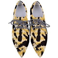 Ananas Chevrons Noir/jaune Pointed Oxford Shoes by kcreatif