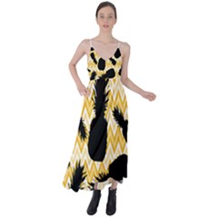 Ananas Chevrons Noir/jaune Tie Back Maxi Dress by kcreatif