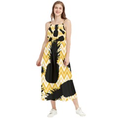 Ananas Chevrons Noir/jaune Boho Sleeveless Summer Dress by kcreatif