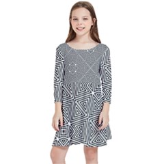 Pattern Formes Geometriques Kids  Quarter Sleeve Skater Dress