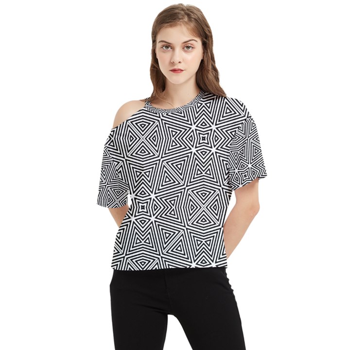 PATTERN FORMES GEOMETRIQUES One Shoulder Cut Out Tee