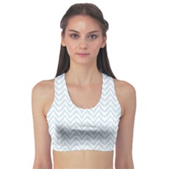 Chevrons Bleu Clair/blanc Sports Bra by kcreatif