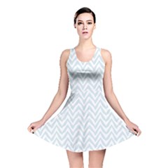 Chevrons Bleu Clair/blanc Reversible Skater Dress by kcreatif