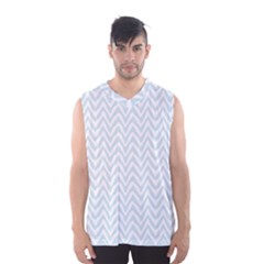 Chevrons Bleu Clair/blanc Men s Basketball Tank Top by kcreatif