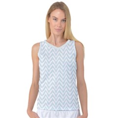 Chevrons Bleu Clair/blanc Women s Basketball Tank Top by kcreatif