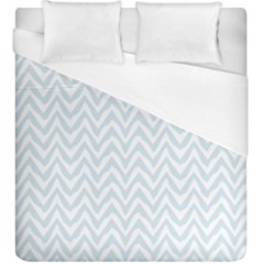 Chevrons Bleu Clair/blanc Duvet Cover (king Size) by kcreatif