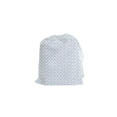 Chevrons Bleu Clair/blanc Drawstring Pouch (xs) by kcreatif