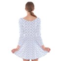 Chevrons Bleu clair/Blanc Long Sleeve Velvet Skater Dress View2