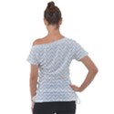 Chevrons Bleu clair/Blanc Off Shoulder Tie-Up Tee View2