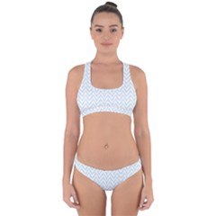 Chevrons Bleu Clair/blanc Cross Back Hipster Bikini Set by kcreatif