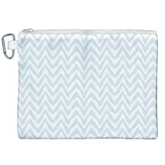 Chevrons Bleu Clair/blanc Canvas Cosmetic Bag (xxl) by kcreatif