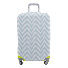 Chevrons Bleu Clair/blanc Luggage Cover (small)