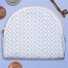 Chevrons Bleu Clair/blanc Horseshoe Style Canvas Pouch by kcreatif