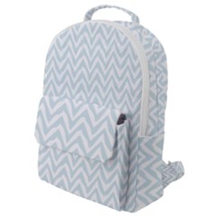 Chevrons Bleu Clair/blanc Flap Pocket Backpack (small) by kcreatif