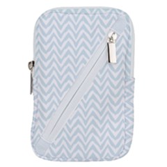 Chevrons Bleu Clair/blanc Belt Pouch Bag (large) by kcreatif