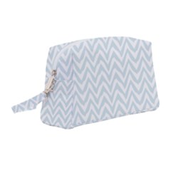 Chevrons Bleu Clair/blanc Wristlet Pouch Bag (medium) by kcreatif