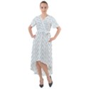 Chevrons Bleu clair/Blanc Front Wrap High Low Dress View1